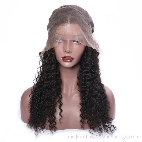 100% Virgin Cuticle Aligned Indian Hair Wig Modern Show Unprocessed Curly Wave Human Hair Lace Front Wigs